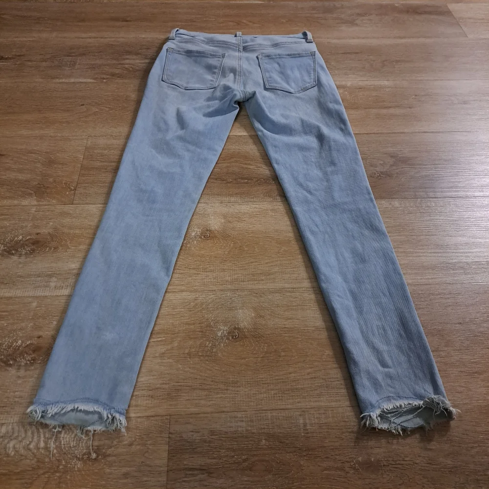Old Navy Kids Light Blue Distressed Hem Ballerina Jeggings Girl's Jeans Size 14